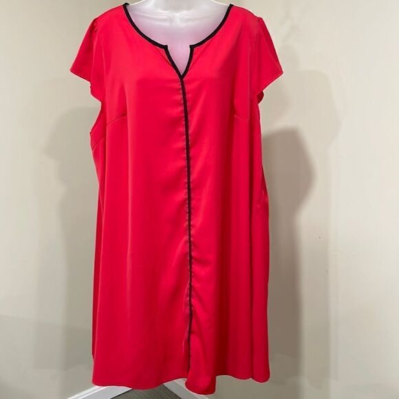 NWOT SHEIN Curve red dress.  Size 4XL plus - Picture 1 of 9